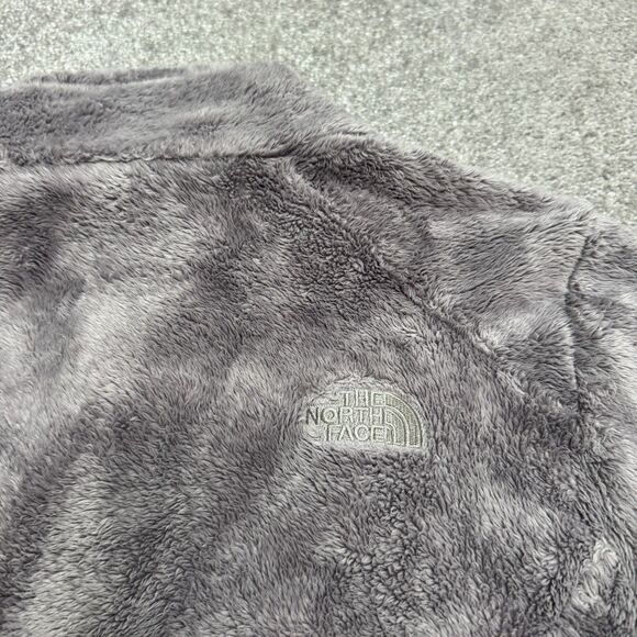 The North Face Osito 2 Fuzzy Sherpa Jacket Women Medium Gray Pocket Outdoor Hike - Picture 3 of 16